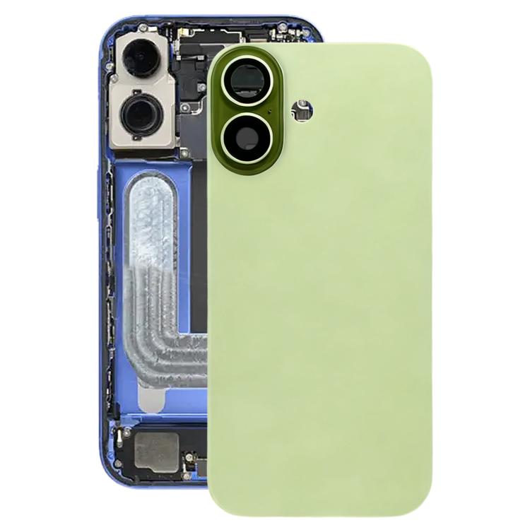 

For iPhone 17 Glass Battery Back Cover with Camera Lens Frame(Green)