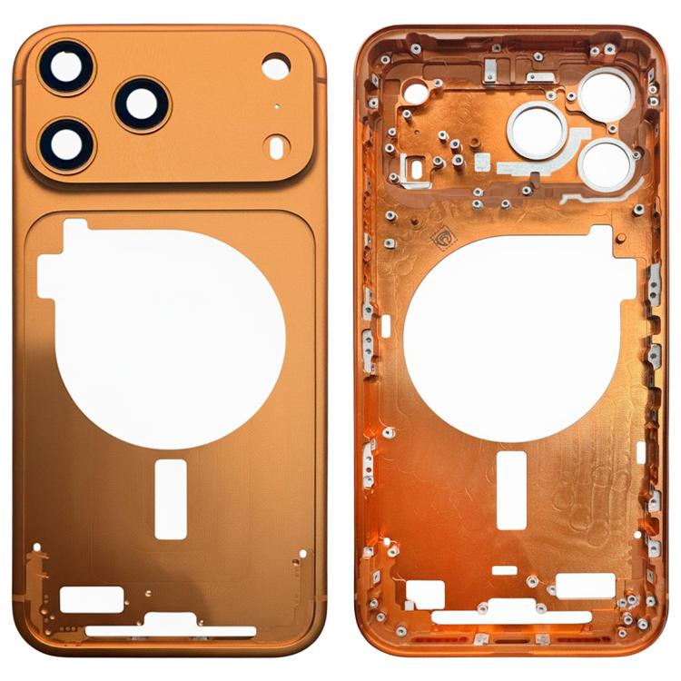 

For iPhone 17 Pro Max Middle Frame Bezel Plate with Camera Lens Cover (Orange)