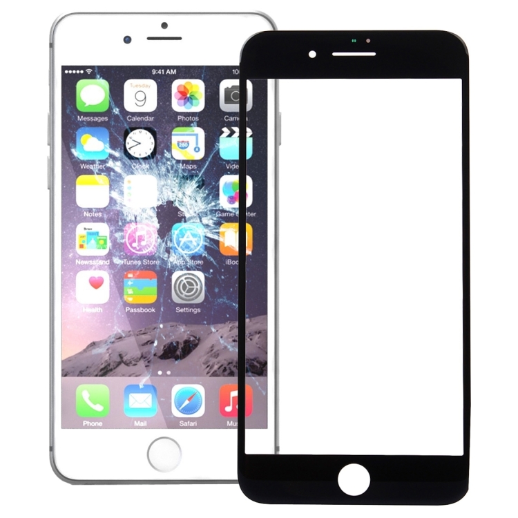Front Screen Outer Glass Lens for iPhone Plus (Black)