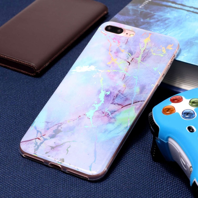 

For iPhone 8 Plus & 7 Plus Pink Gold Marble Pattern Soft Protective Back Cover Case