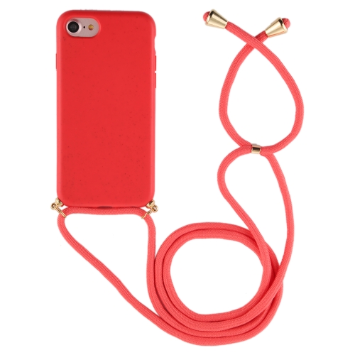 

For iPhone 8 / 7 TPU Anti-Fall Mobile Phone Case With Lanyard(Red)