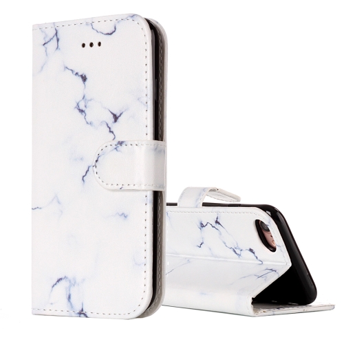 

For iPhone SE 2020 & 8 & 7 White Marble Pattern Horizontal Flip Leather Case with Holder & Card Slots & Wallet