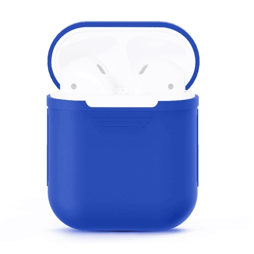 

Portable Wireless Bluetooth Earphone Silicone Protective Box Anti-lost Dropproof Storage Bag for Apple AirPods 1/2(Earphone is not Included)(Peacock Blue)