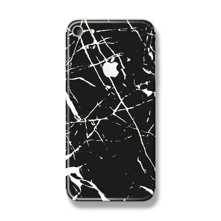 For iPhone Black Marble Pattern Back Protector DIY Decal Skin