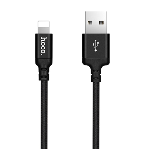 

hoco X14 2m Nylon Braided Aluminium Alloy 8 Pin to USB Data Sync Charging Cable For iPhone 11 Pro Max / iPhone 11 Pro / iPhone 11 / iPhone XR / iPhone XS MAX / iPhone X & XS / iPhone 8 & 8 Plus / iPhone 7 & 7 Plus (Black)