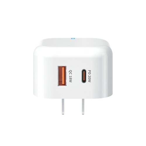 

WK WP-U117 20W Type-C / USB-C + USB Fast Charging Travel Charger Power Adapter with Light, US Plug