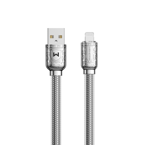 

WK WDC-177 6A USB to 8 Pin Platinum Fast Charge Data Cable, Length 1m (Silver)