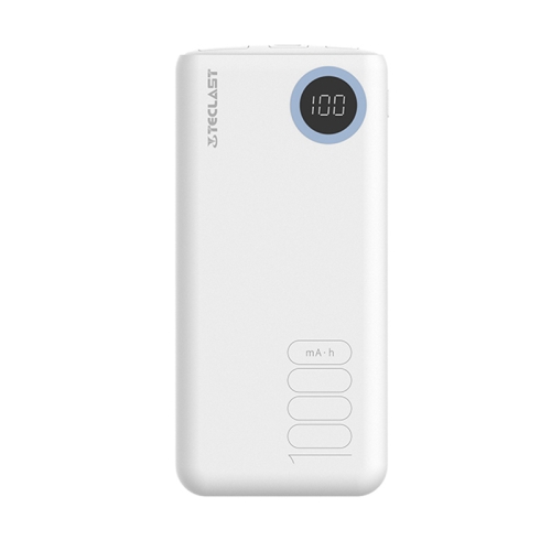 

TECLAST T100W 10000mAh Digital Display Fast Charging Power Bank with Cable(White)