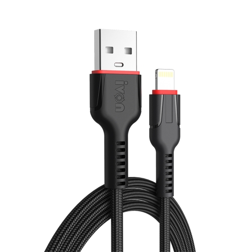 

IVON CA67 5V 2.4A USB to 8 Pin Flash Charge Data Cable, Cable Length: 1m (Black)