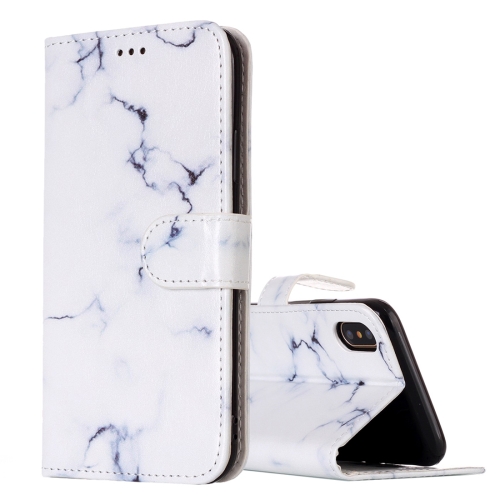 

For iPhone X / XS White Marble Pattern Horizontal Flip Leather Case with Holder & Card Slots & Wallet