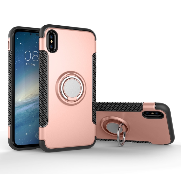 Para iPhone X XS Estuche protector magnético de armadura de