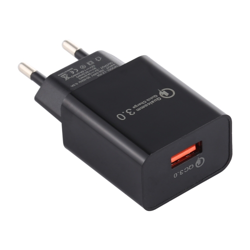 

LZ-706 QC3.0 Single USB Port Travel Charger, EU Plug (Black)