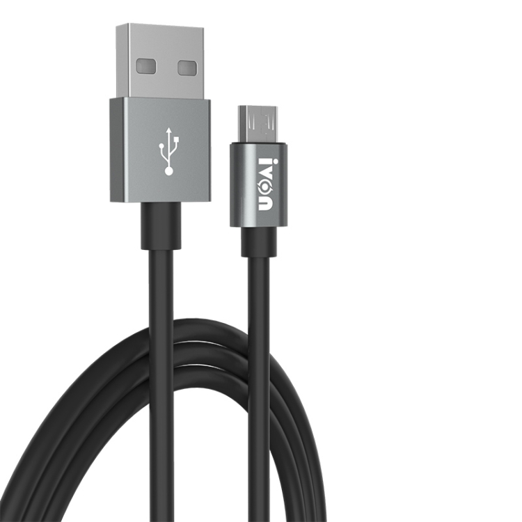 

IVON CA73 2.4A Micro USB Fast Charging Data Cable, Length: 2m(Black)