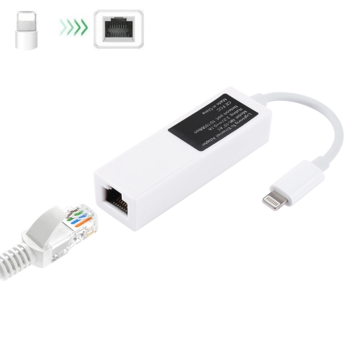 

NK107A1 8 Pin to RJ45 Ethernet LAN Network Adapter Cable for iPhone / iPad Series, Total Length: 16cm(White)