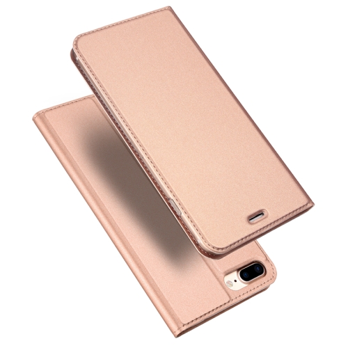 

DUX DUCIS Skin Pro Series Horizontal Flip PU + TPU Leather Case for iPhone 8 Plus & 7 Plus , with Holder & Card Slots (Rose Gold)