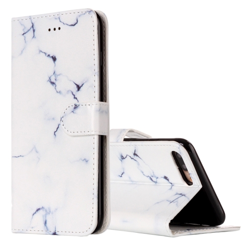 

For iPhone 8 Plus & 7 Plus White Marble Pattern Horizontal Flip Leather Case with Holder & Card Slots & Wallet