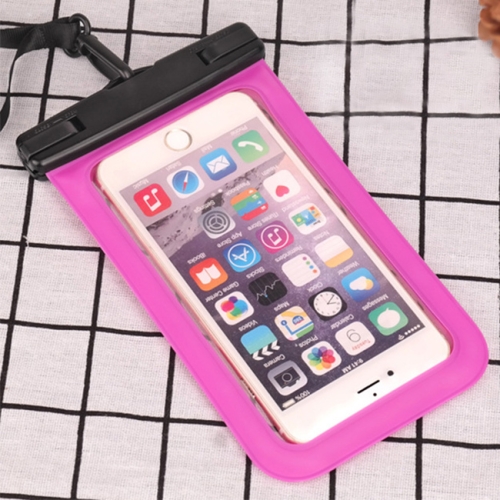 

PVC Transparent Universal IPX8 Waterproof Bag with Lanyard for Smart Phones below 6.3 inch (Rose Red)