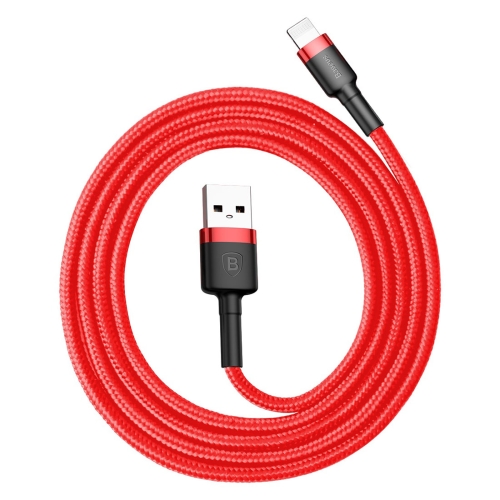 

Baseus 2.4A 1m USB to 8 Pin High Density Nylon Weave USB Cable for iPhone, iPad(Red)
