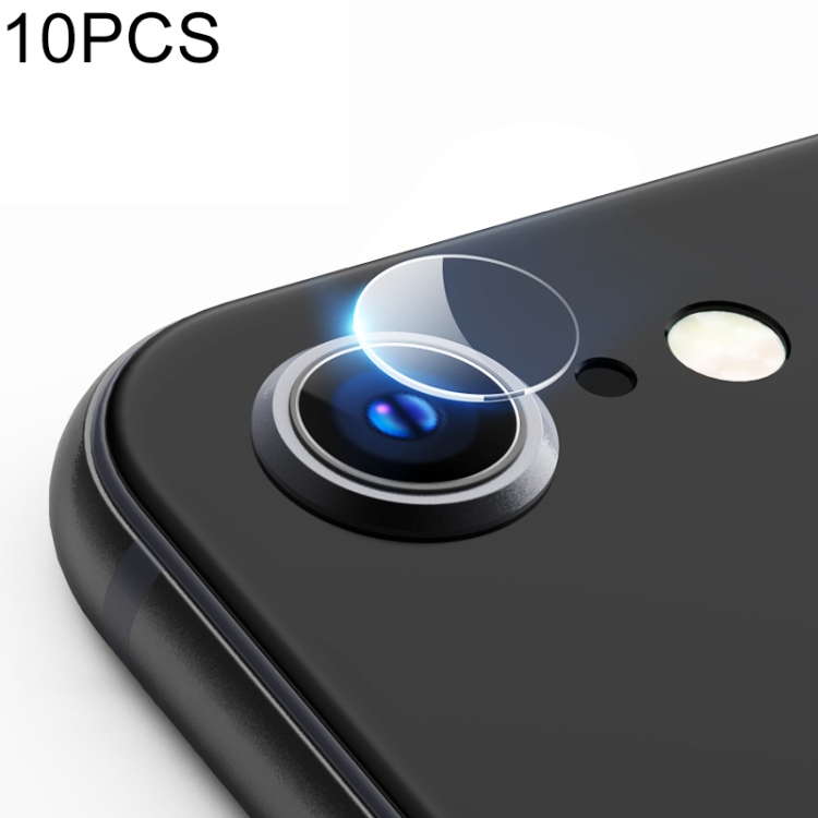 

For iPhone SE 2020 10 PCS 9H 2.5D Round Edge Rear Camera Lens Tempered Glass Film