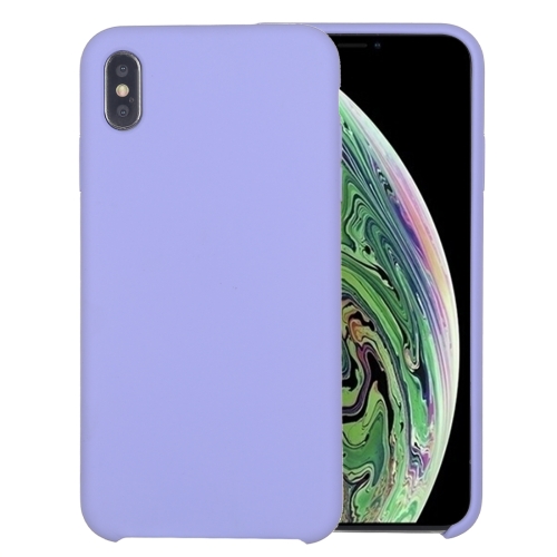 

Four Corners Full Coverage Liquid Silicone Protective Case Back Cover for iPhone XS Max(Light Purple)