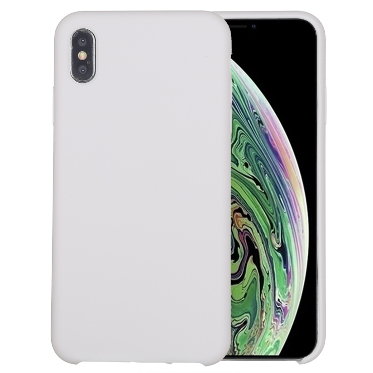 

Four Corners Full Coverage Liquid Silicone Protective Case Back Cover for iPhone XS Max(White)