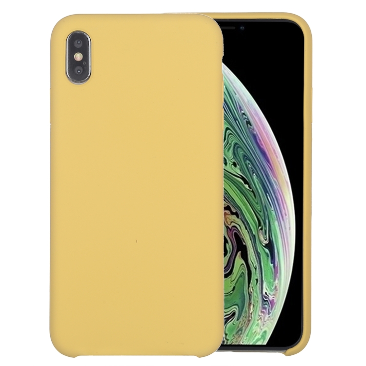 

Four Corners Full Coverage Liquid Silicone Protective Case Back Cover for iPhone XS Max(Yellow)