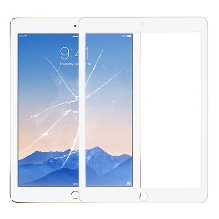 

Front Screen Outer Glass Lens for iPad Air 2 / A1567 / A1566 (White)