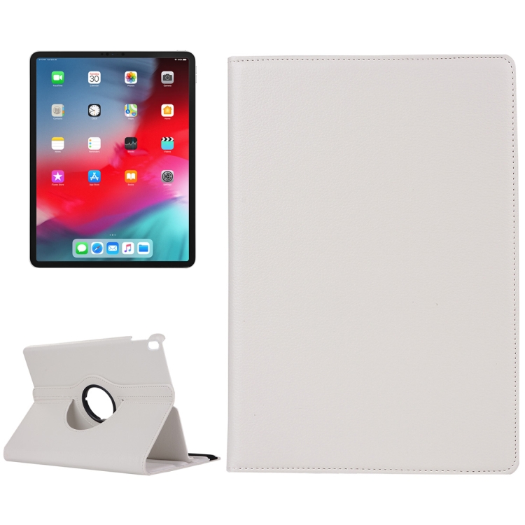 

Litchi Texture Horizontal Flip 360 Degrees Rotation Leather Case for iPad Pro 12.9 inch (2018) ，with Holder(White)