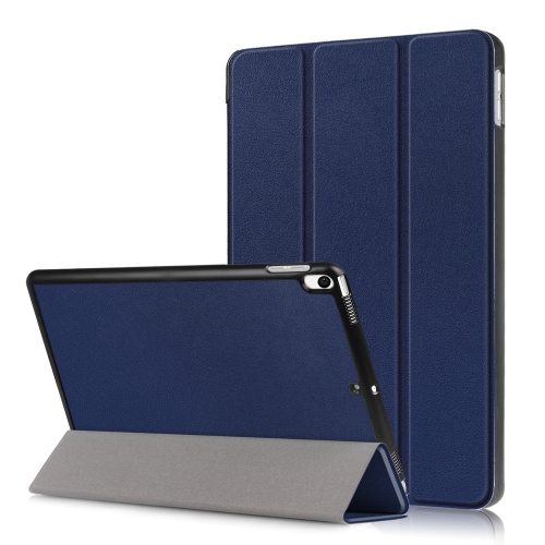 

Custer Texture Horizontal Flip Leather Case for iPad Air 2019 10.5 inch, with Three-folding Holder & Sleep / Wake-up Function (Dark Blue)