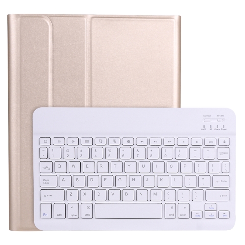 

A11B Bluetooth 3.0 Ultra-thin ABS Detachable Bluetooth Keyboard Leather Tablet Case with Holder & Pen Slot for iPad Pro 11 inch 2021 (Gold)