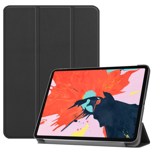 

Custer Texture Horizontal Flip PU Leather Case for iPad Pro 12.9 inch (2018), with Three-folding Holder & Sleep / Wake-up Function(Black)