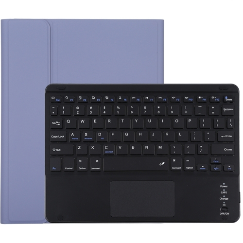 

TG109BC Detachable Bluetooth Black Keyboard + Microfiber Leather Tablet Case for iPad Air 2020, with Touch Pad & Pen Slot & Holder (Purple)