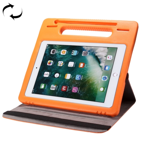 

360 Degree Rotation Leather Case + Removable EVA Bumper Protective Cover for iPad 10.2 / iPad Air 10.5 （2019） / iPad Pro 10.5 inch, with Handle & 3 Gears Holder & Sleep / Wake-up(Orange)