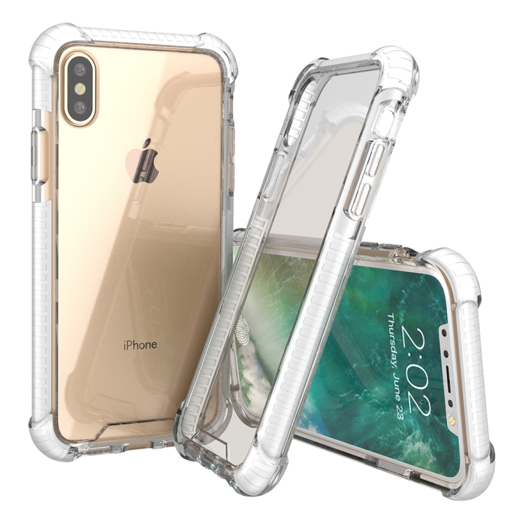 

For iPhone X / XS PC + TPU Drop-proof Protective Back Cover Case (White)