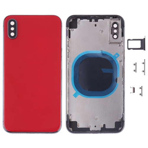 

Back Housing Cover with SIM Card Tray & Side keys for iPhone X(Red)