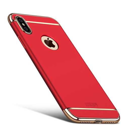

For iPhone X MOFI Three-section Shield Full Coverage Protective Back Cover Case(Red)