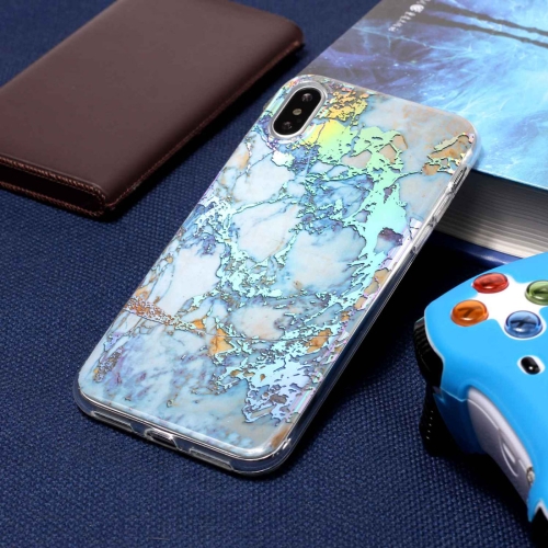 

For iPhone X / XS Grey Gold Marble Pattern Soft Protective Back Cover Case