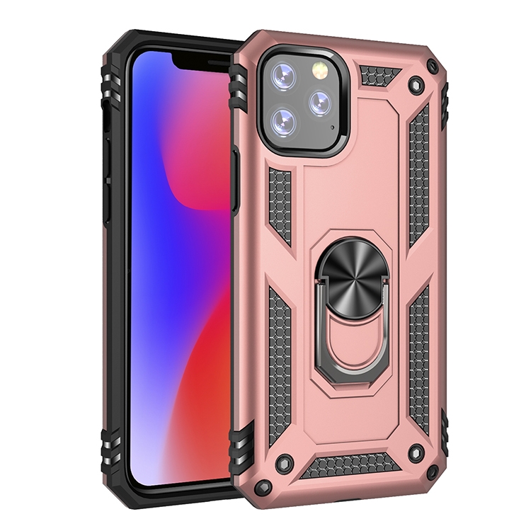 

Armor Shockproof TPU + PC Protective Case for iPhone 11 Pro Max, with 360 Degree Rotation Holder(Rose Gold)