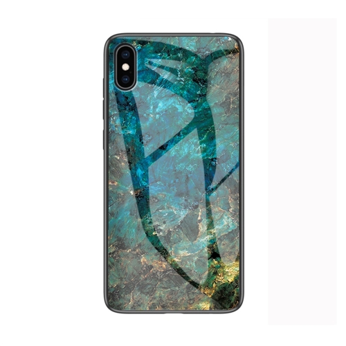 

Marble Glass Protective Case for iPhone XS Max(Emerald)