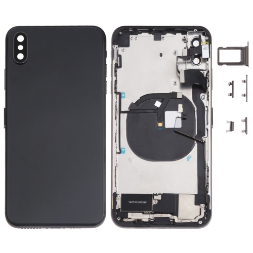 

Battery Back Cover Assembly (with Side Keys & Loud Speaker & Motor & Camera Lens & Card Tray & Power Button + Volume Button + Charging Port + Signal Flex Cable & Wireless Charging Module) for iPhone XS Max(Black)