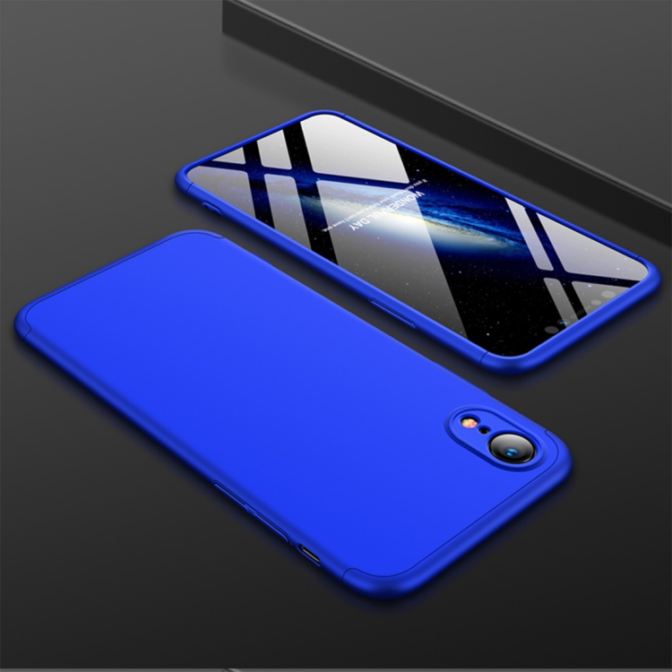 

For iPhone XR GKK Three Stage Splicing Full Coverage PC Case(Blue)