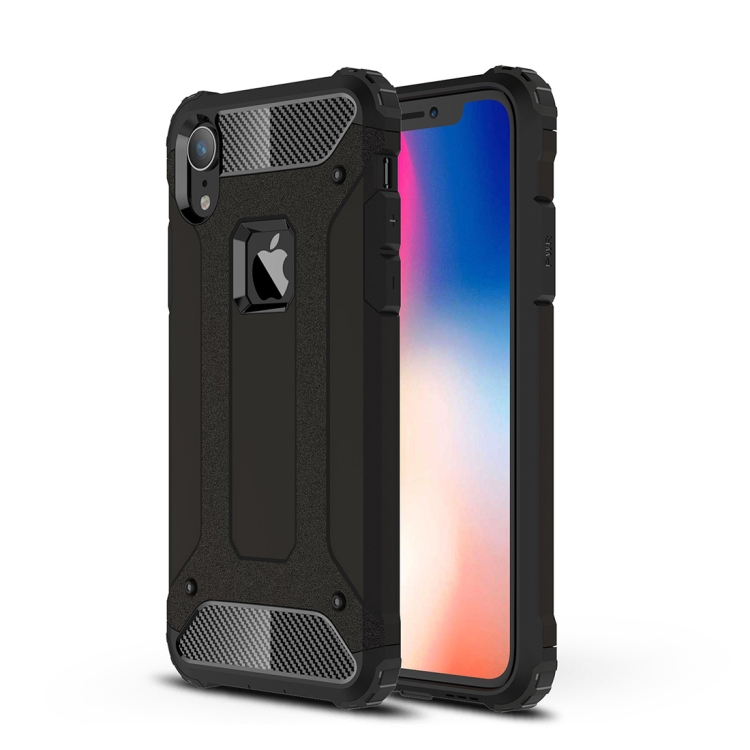 

For iPhone XR TPU + PC Armor Combination Back Cover Case(Black)