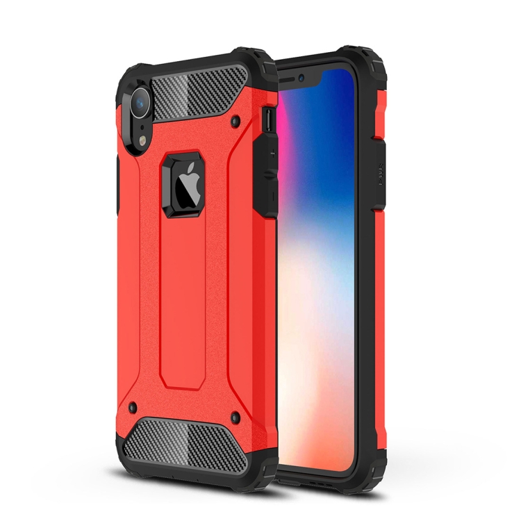 

For iPhone XR TPU + PC Armor Combination Back Cover Case(Red)