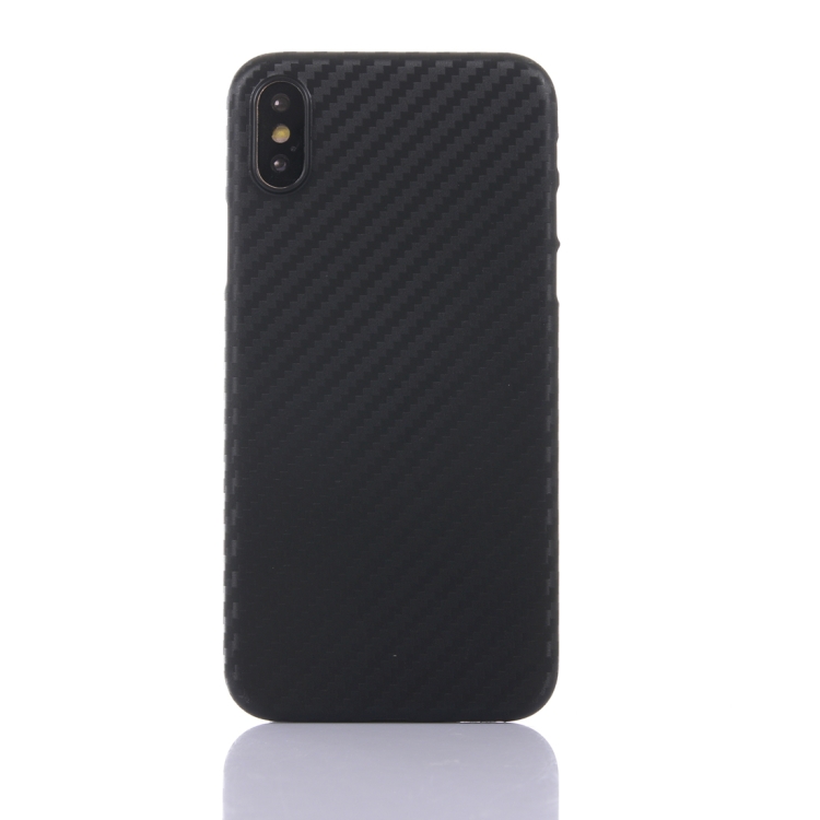 For iPhone XS Max Carbon Fiber Ultrathin PP Protective Case (Black)