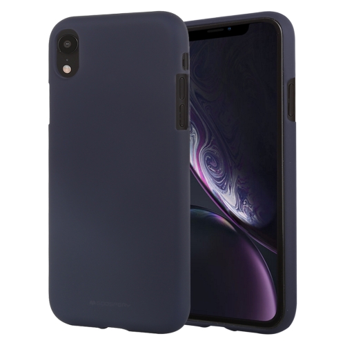 

For iPhone XR GOOSPERY SOFT FEELING Liquid TPU Drop-proof Soft Case(Dark Blue)