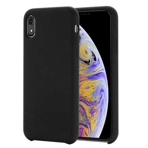 For iPhone XR Four Corners Full Coverage Liquid Silicone Case(Black) women black bright slim hipster 2 piece set lapel zipper cardigan short top fashion high waist shorts casual streetwear outfits