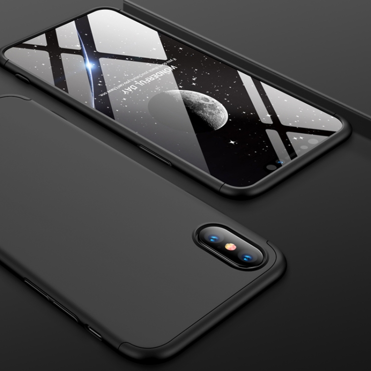 

GKK Three Stage Splicing Full Coverage PC Case for iPhone XS / X(Black)