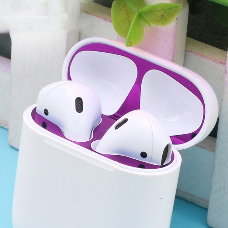 

Metal Dustproof Sticker for Apple AirPods 2 (Wireless Charging)(Purple)