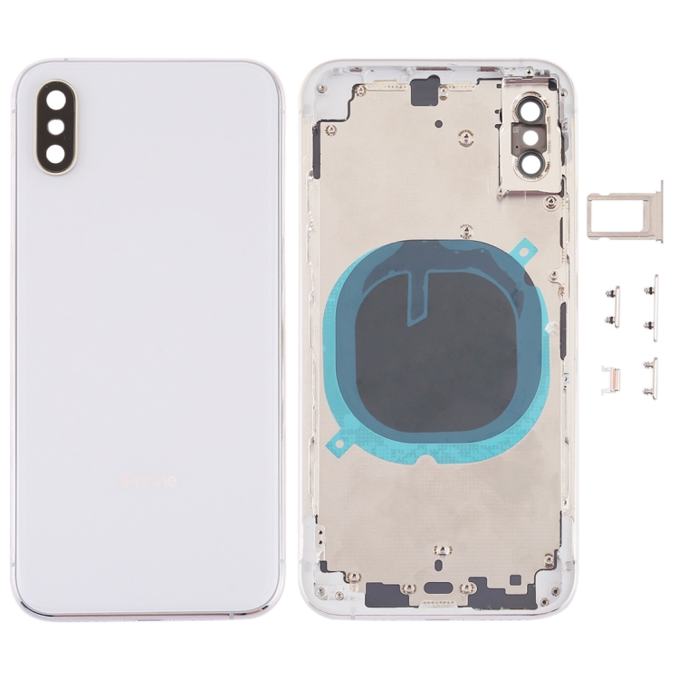 

Back Cover with Camera Lens & SIM Card Tray & Side Keys for iPhone XS(White)