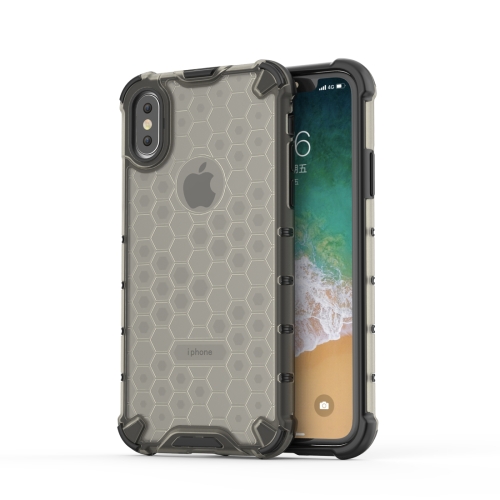 

Shockproof Honeycomb PC + TPU Protective Case for iPhone X / XS (Black)